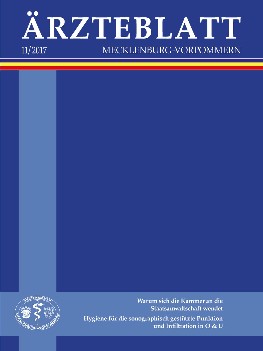 Titelbild der Ausgabe Nov 2017 des Ärzteblattes Mecklenburg-Vorpommern