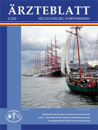 Titelbild der Ausgabe Aug 2020 des Ärzteblattes Mecklenburg-Vorpommern