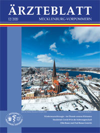 Titelbild der Ausgabe Dez 2020 des Ärzteblattes Mecklenburg-Vorpommern