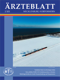 Titelbild der Ausgabe Feb 2021 des Ärzteblattes Mecklenburg-Vorpommern