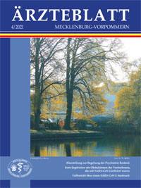 Titelbild der Ausgabe Apr 2021 des Ärzteblattes Mecklenburg-Vorpommern