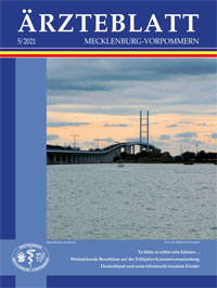 Titelbild der Ausgabe Mai 2021 des Ärzteblattes Mecklenburg-Vorpommern