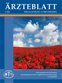 Titelbild der Ausgabe Jul 2021 des Ärzteblattes Mecklenburg-Vorpommern