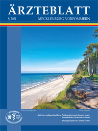 Titelbild der Ausgabe Aug 2021 des Ärzteblattes Mecklenburg-Vorpommern