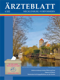 Titelbild der Ausgabe Apr 2022 des Ärzteblattes Mecklenburg-Vorpommern
