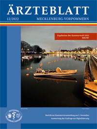 Titelbild der Ausgabe Dez 2022 des Ärzteblattes Mecklenburg-Vorpommern