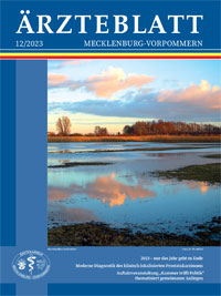 Titelbild der Ausgabe Dez 2023 des Ärzteblattes Mecklenburg-Vorpommern