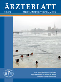 Titelbild der Ausgabe Feb 2024 des Ärzteblattes Mecklenburg-Vorpommern