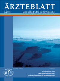 Titelbild der Ausgabe Mrz 2024 des Ärzteblattes Mecklenburg-Vorpommern
